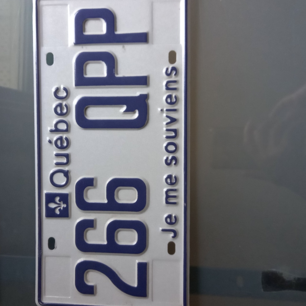 Quebec license plate 266 QPP